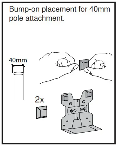 Bump-on placement for 40mm