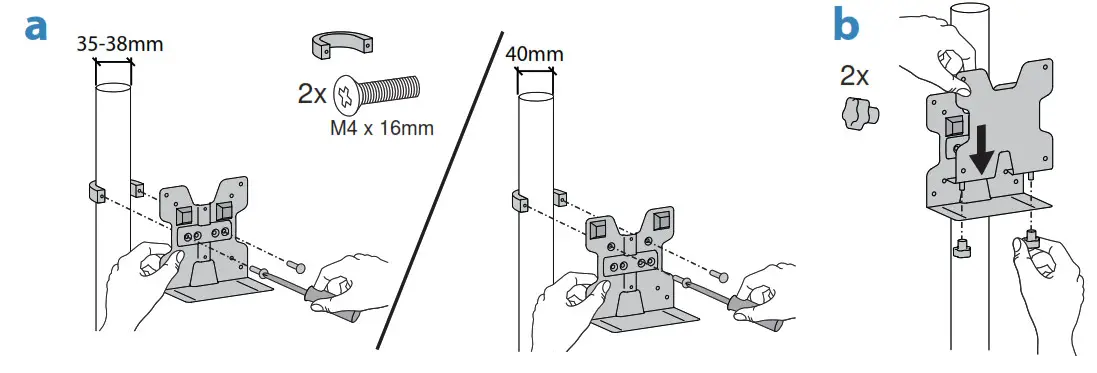 ERGOTRON Thin Client Mount - Attach bracket shown to pole and pole clamp
