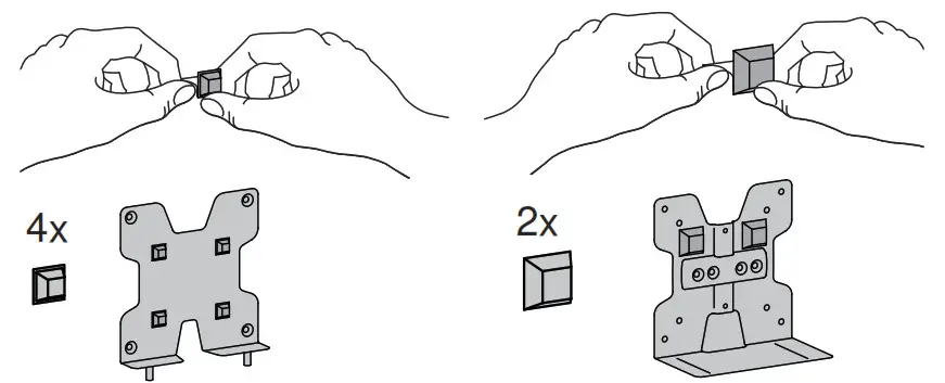 ERGOTRON Thin Client Mount - Attach bump-ons as shown 1