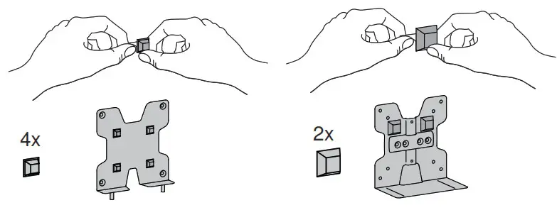 ERGOTRON Thin Client Mount - Attach bump-ons as shown 2