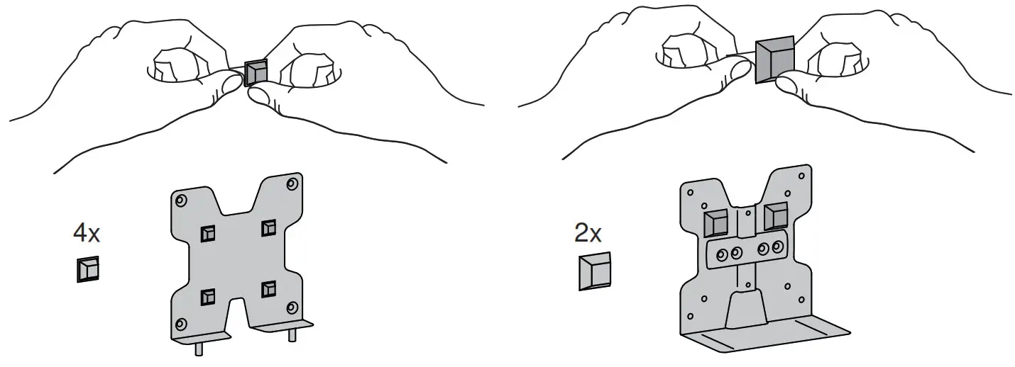 ERGOTRON Thin Client Mount - Attach bump-ons as shown