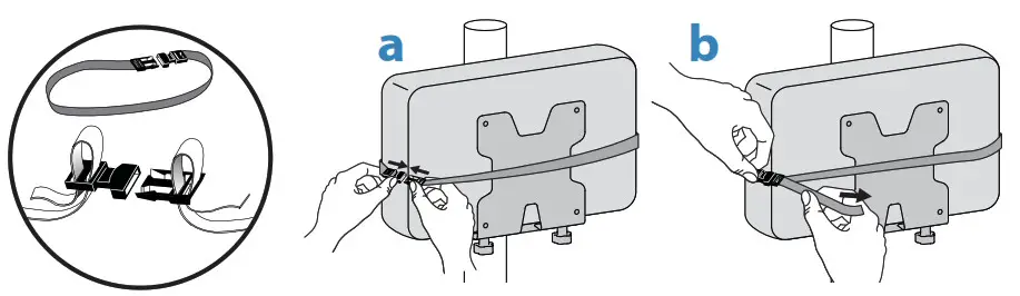 ERGOTRON Thin Client Mount - Wrap the strap around the brackets and Thin Client