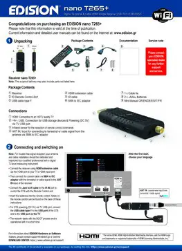 EDISION Digital Terrestrial & Cable HDMI dongle Receiver DVB- Documentation