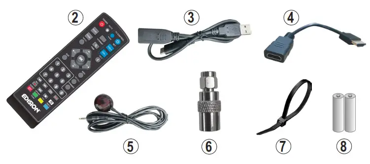 EDISION Digital Terrestrial & Cable HDMI dongle Receiver DVB- Package Contents