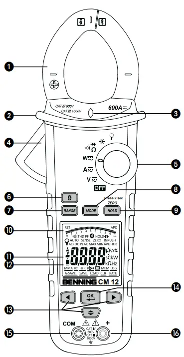BENNING CM 12 Digital Power Clamp Meter - 1