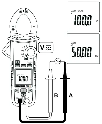 BENNING CM 12 Digital Power Clamp Meter - Alternating voltage