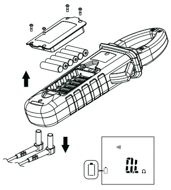 BENNING CM 12 Digital Power Clamp Meter - Battery replacement