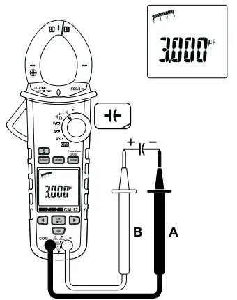 BENNING CM 12 Digital Power Clamp Meter - Capacity testing