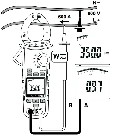 BENNING CM 12 Digital Power Clamp Meter - phase load