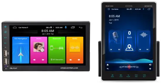 HODOZZY Android Double Din Car Stereo 9.5'' Moving Vertical Touch Screen Car Radio Bluetooth - Screen