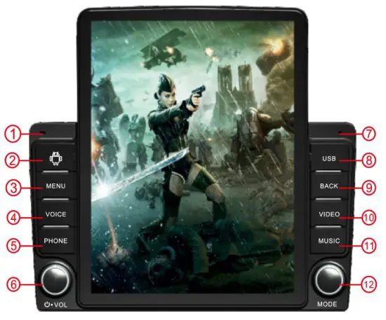 HODOZZY Android Double Din Car Stereo 9.5'' Moving Vertical Touch Screen Car Radio Bluetooth - vil