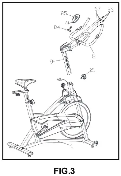 COSTWAY FH10005RB Spinning Bike - ASSEMBLY INSTRUCTION 3