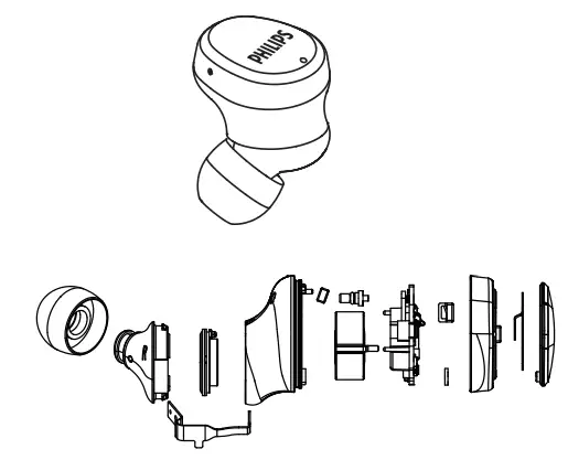 PHILIPS TAT4556 4000 Series True Wireless Headphones - integrated