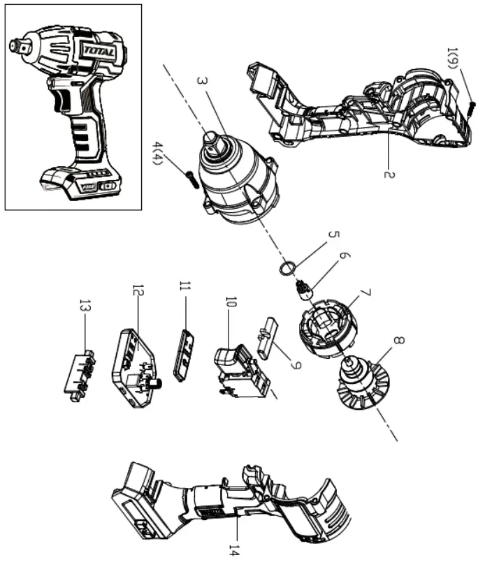 TOTAL TIWLI20010 Battery Impact Gun - 21