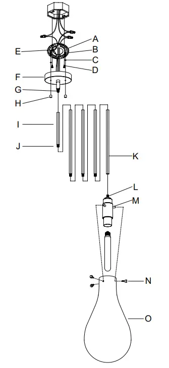 Hunter 19562 Lundin 1 Light Pendant - fig1