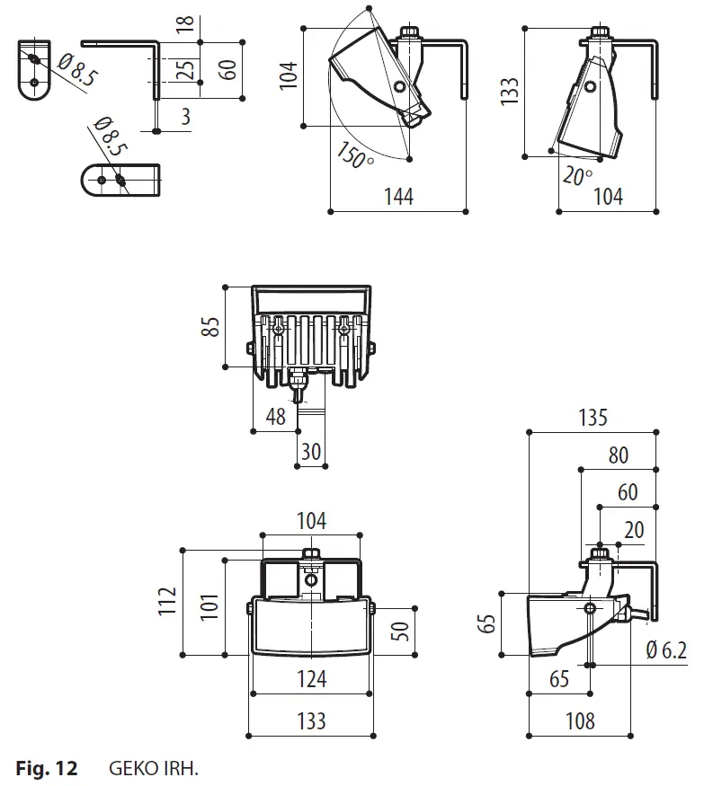 VIDEOTEC GEKO IRH LED illuminator fig 14
