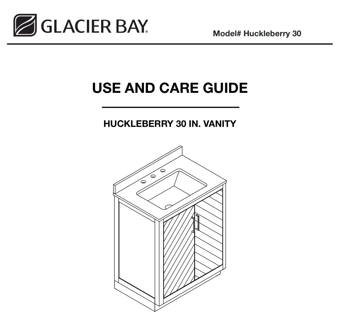 GLACIER BAY Huckleberry 30 Huckleberry 30 Inch Vanity User Guide