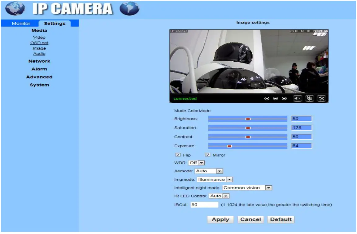 YoLuke WiFi IP Camera - Adjust the brightness