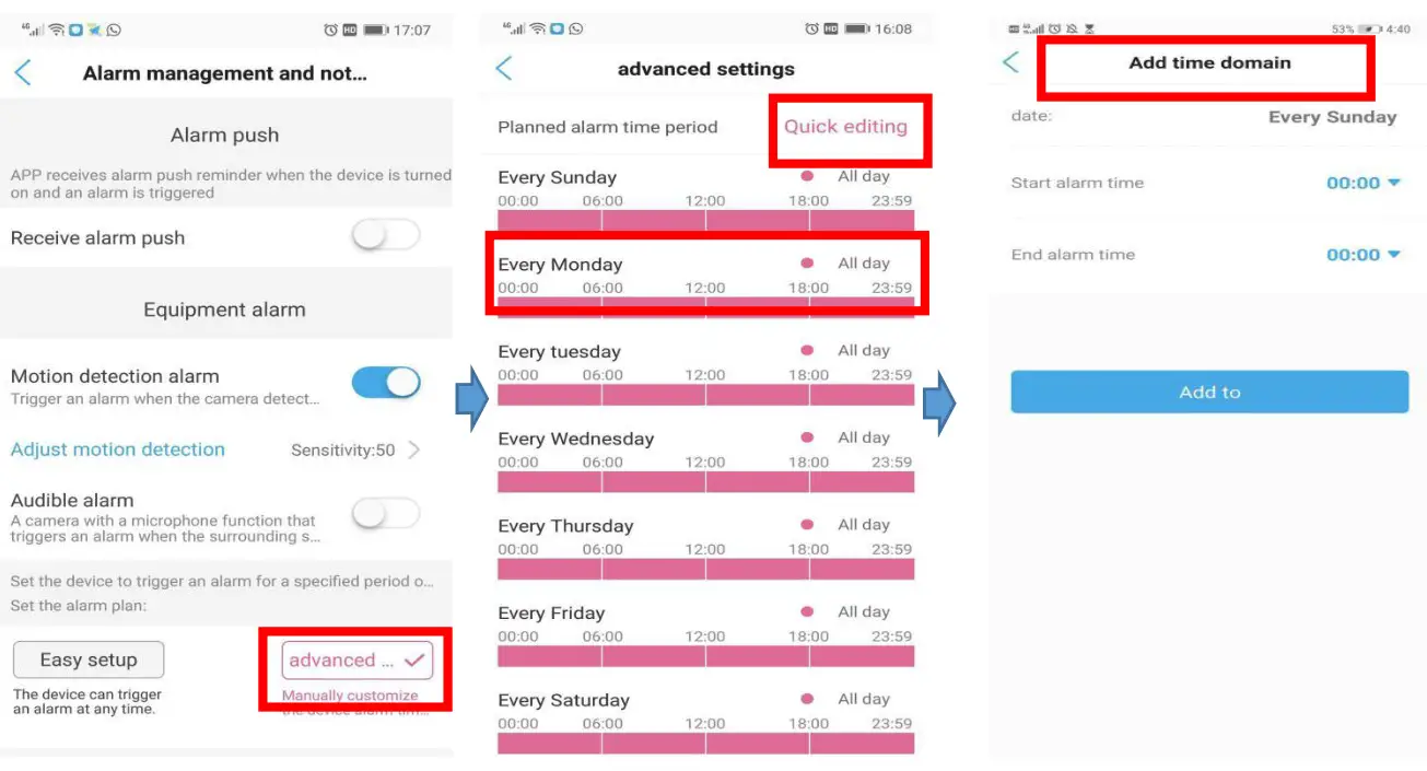 YoLuke WiFi IP Camera - Alarm management and notification