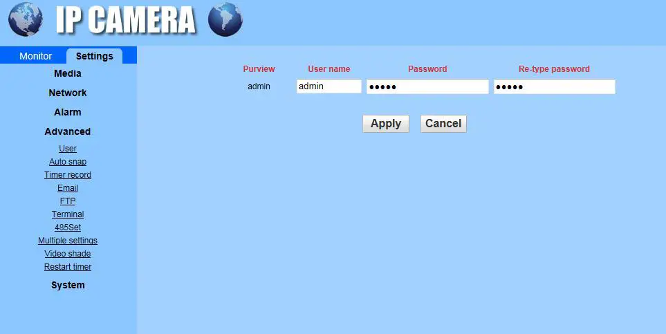 YoLuke WiFi IP Camera - Change password