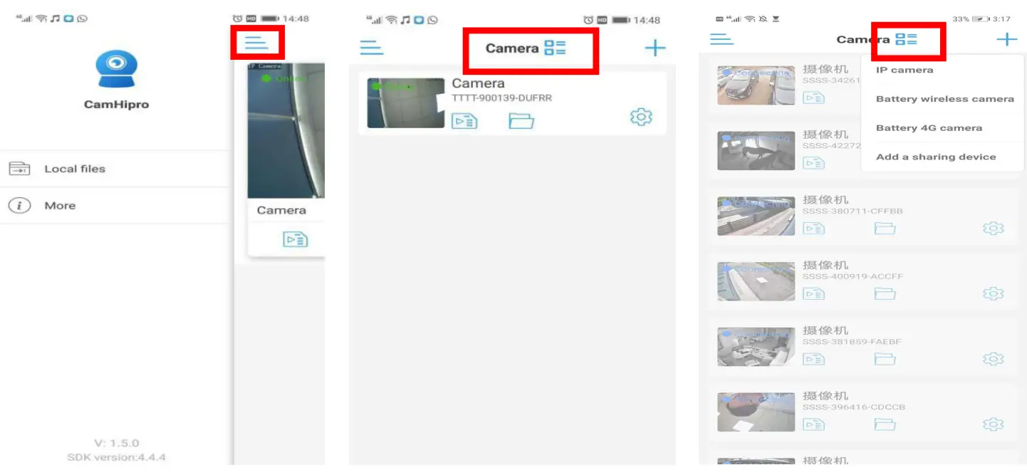 YoLuke WiFi IP Camera - device list and add new camera