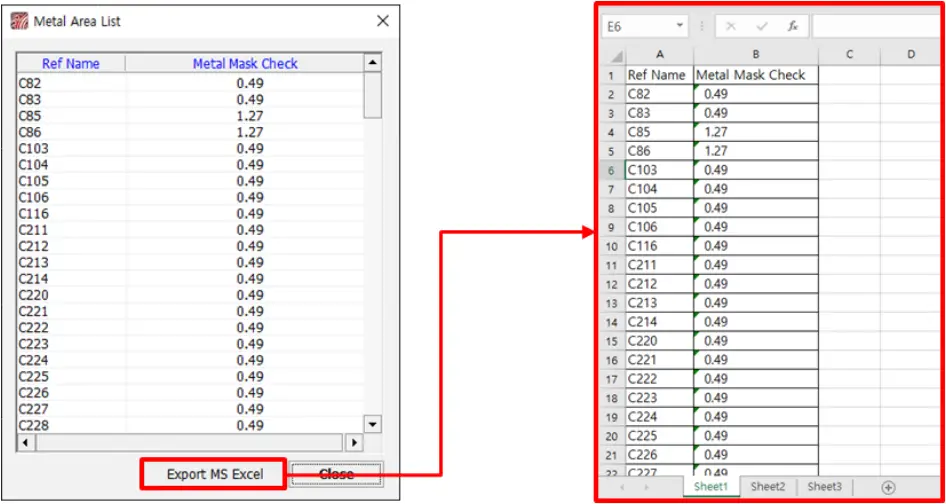 ALTAIR PollEx SQC - Metal Area List