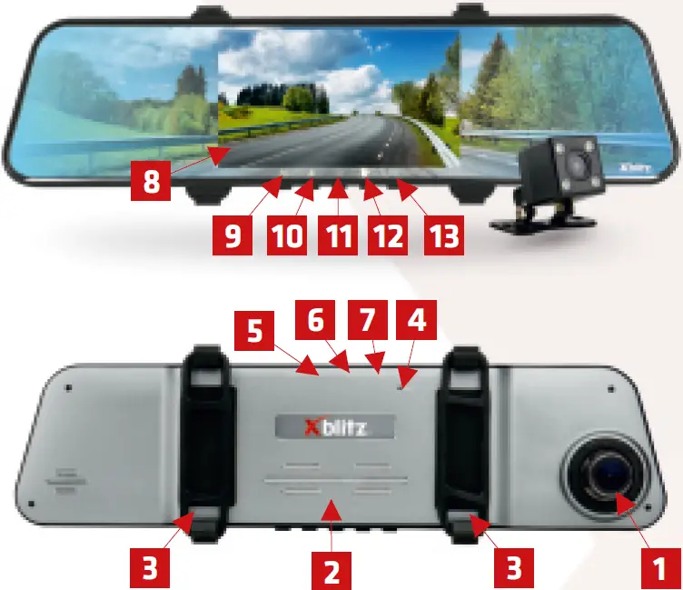 Xblitz PARK VIEW ULTRA Full Rear View Mirror Dashcam with Backup Camera 02