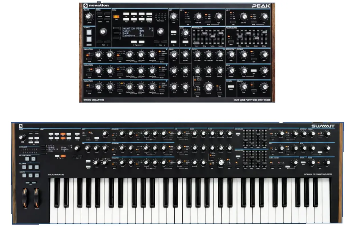 novation Summit and Peak Synthesizer