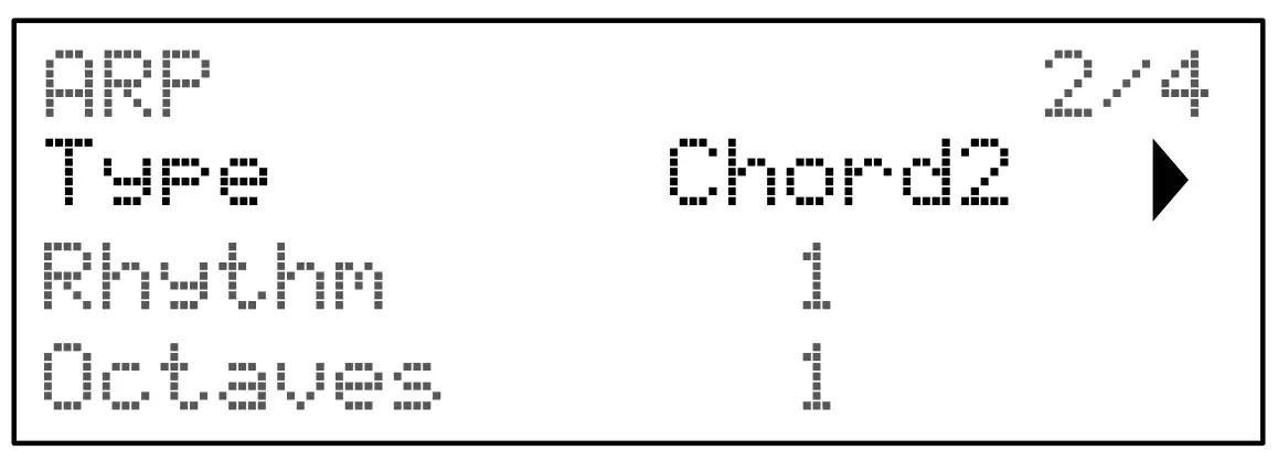 Arp mode – Chord 2