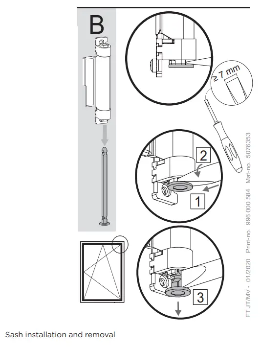WINKHAUS BA 660 ActivPilot Concept Instruction Manual Sash installation and removal