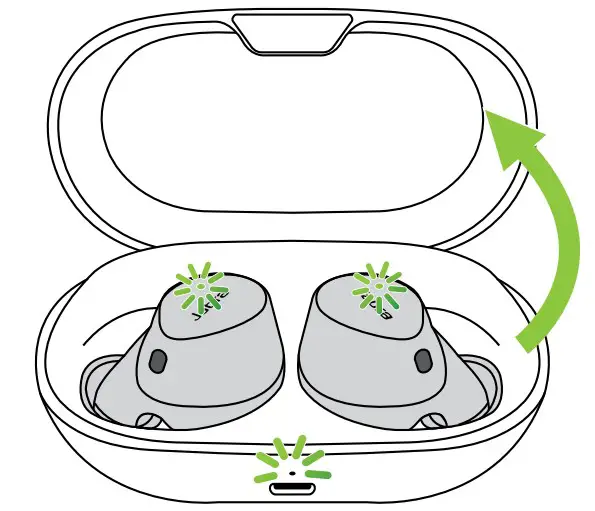 Charging the earbuds