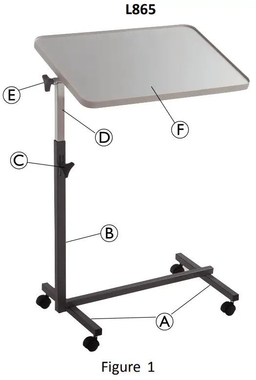 INVACARE Pausa L865 Bed Side Tables - FIGURE 1