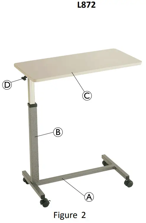 INVACARE Pausa L865 Bed Side Tables - FIGURE 2