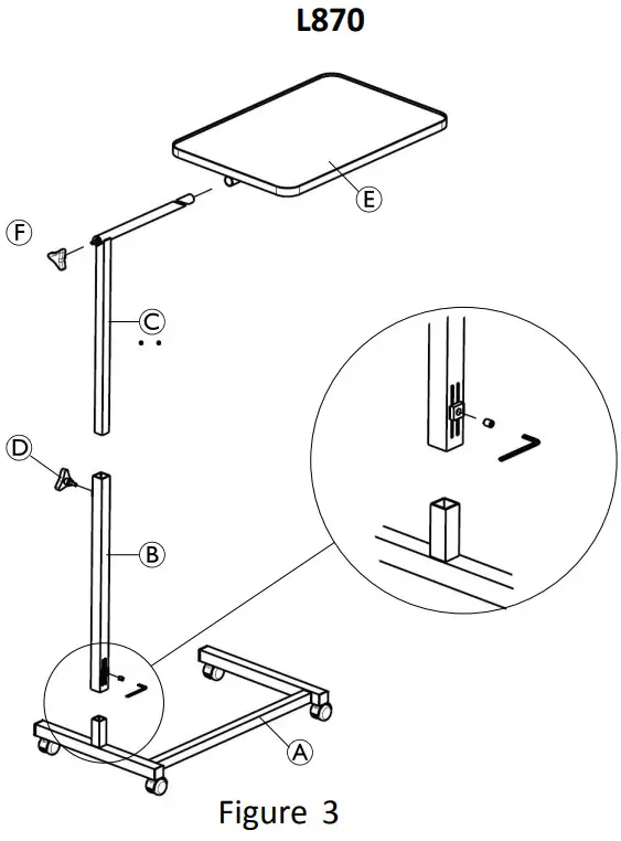 INVACARE Pausa L865 Bed Side Tables - FIGURE 3