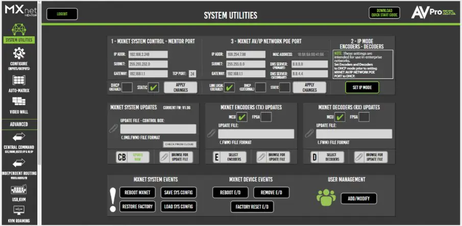 AVPro edge AC MXNET SW24 24 Port Gigabit PoE Compliant Network Switch - MENTOR