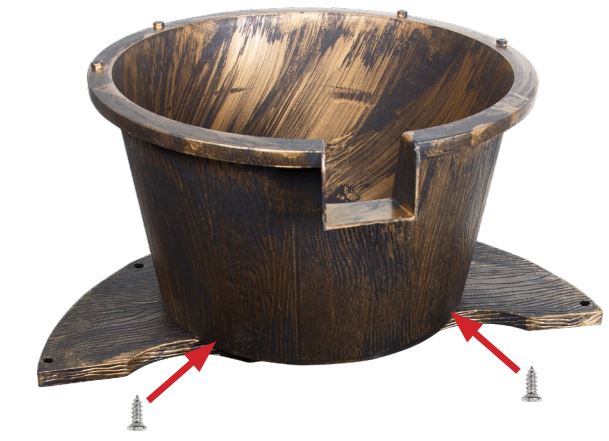 Alpine TEC234BR Three Tier Barrel Pump Fountain Brown Owner's Manual - Attach the Small Bucket to the Medium Panel