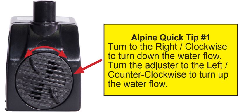 Alpine TEC234BR Three Tier Barrel Pump Fountain Brown Owner's Manual - Remove the pump from its packaging and adjust
