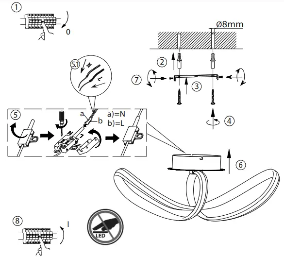 Paul-Neuhaus-8331-LED-Ceiling-Light-Instruction-FIG-2