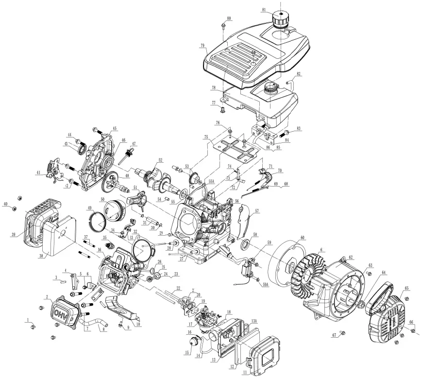 Engine Explode View and Parts List
