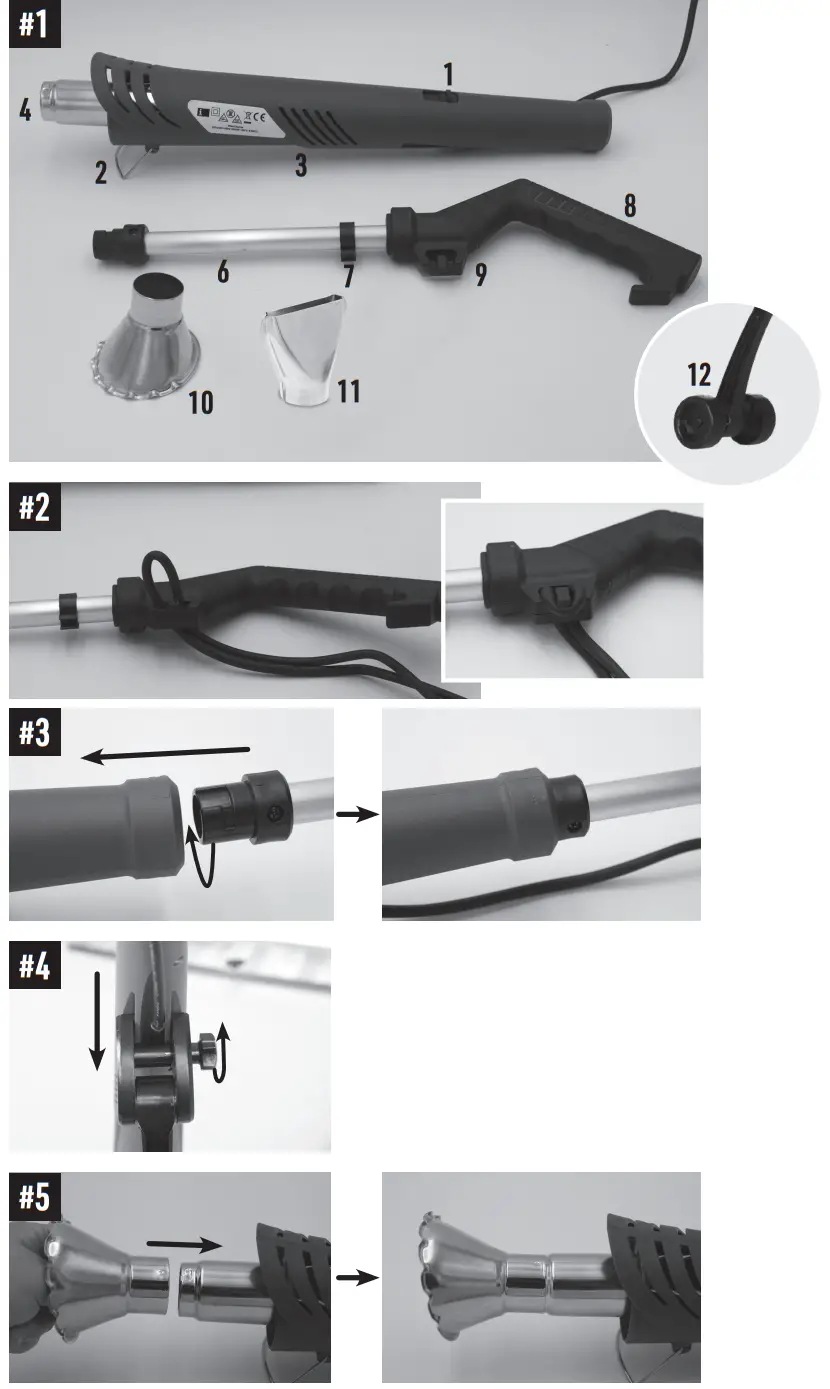HAMMERSMITH M24737 Electric Hot Air Weed Burner - Fig2