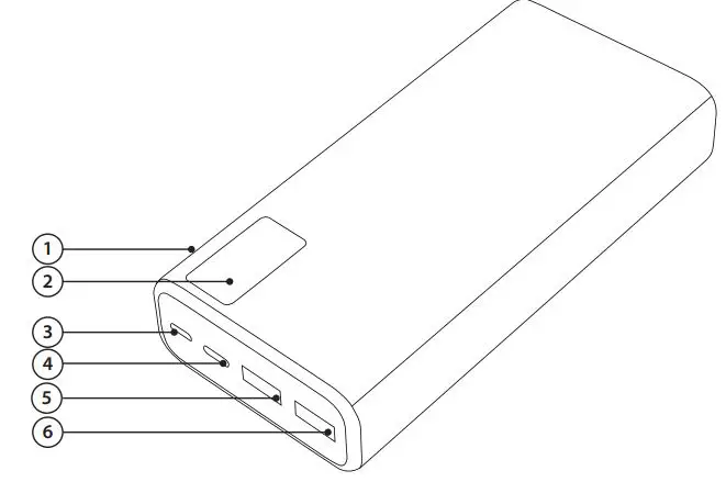 GoGEN PB 200008 S Mobile Power Bank Installation Guide - DEVICE LAYOUT