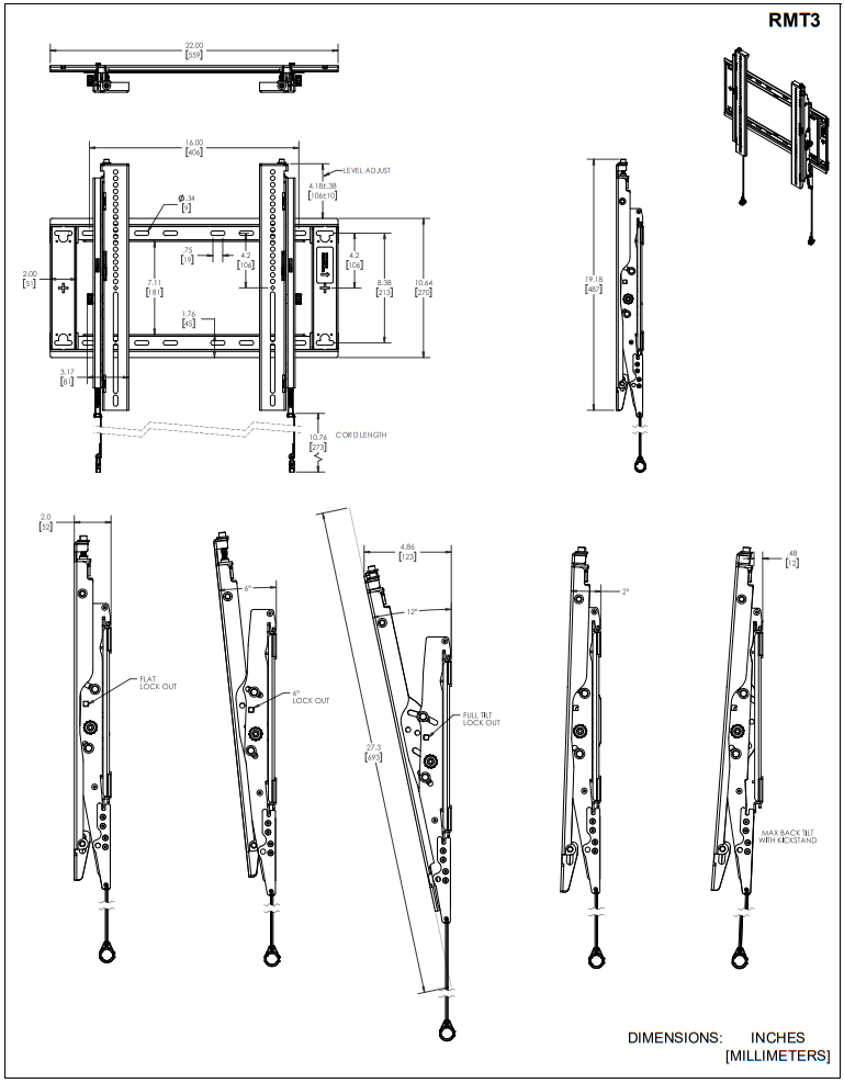 CHIEF RMF3 Mounts Flat Wall Mounts - fig 1