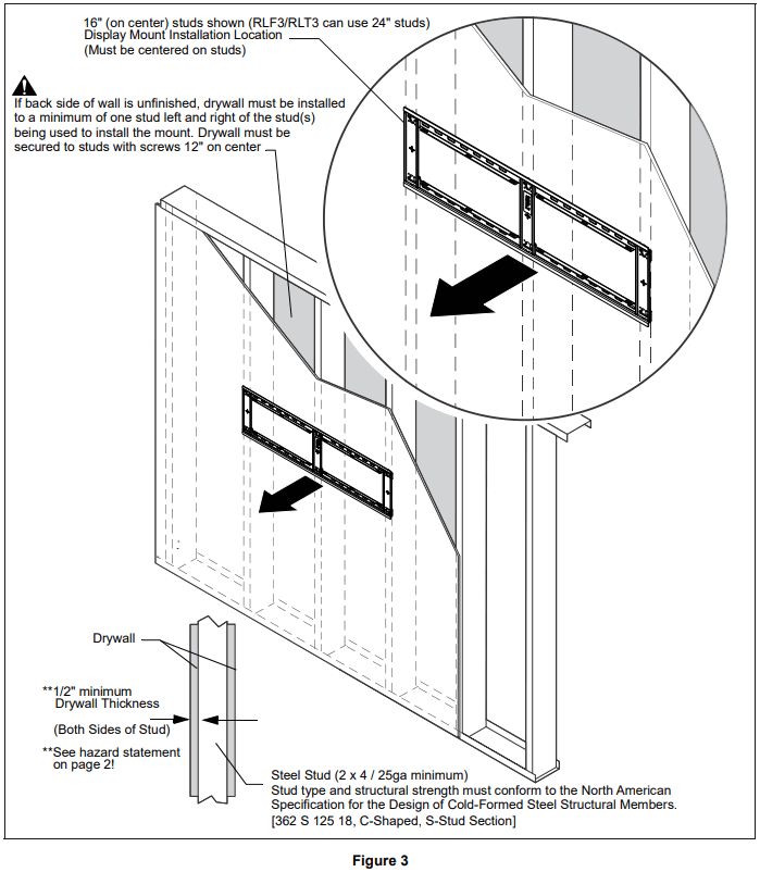 CHIEF RMF3 Mounts Flat Wall Mounts - fig 8