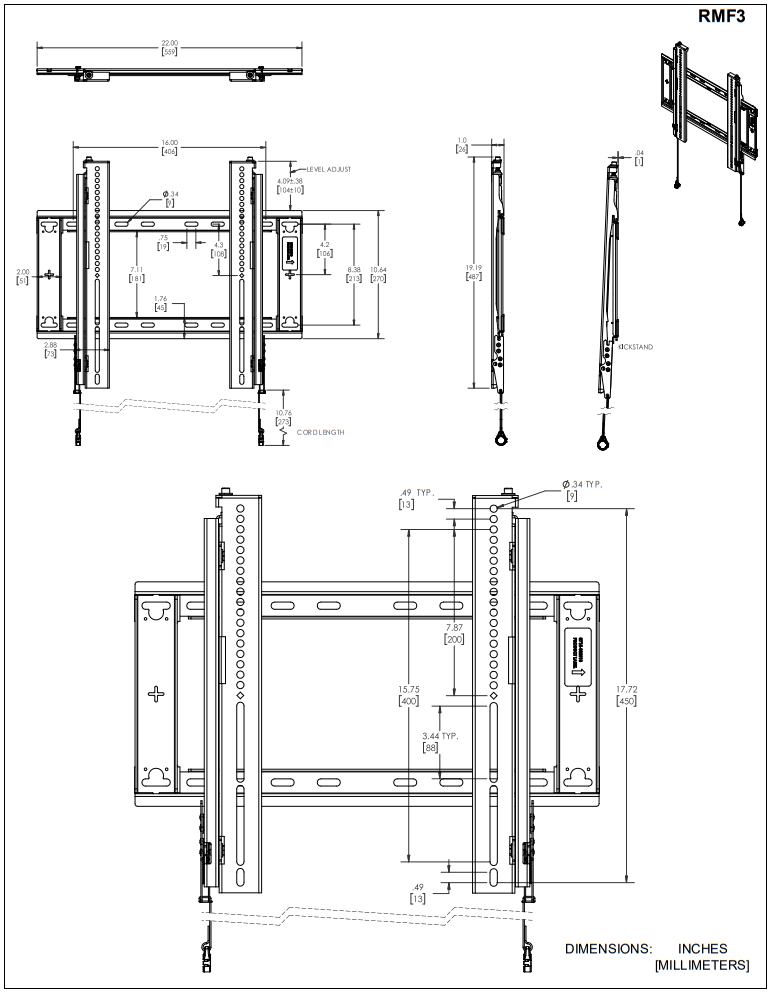 CHIEF RMF3 Mounts Flat Wall Mounts - fig