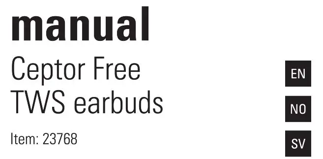 Ceptor Free TWS earbuds manual