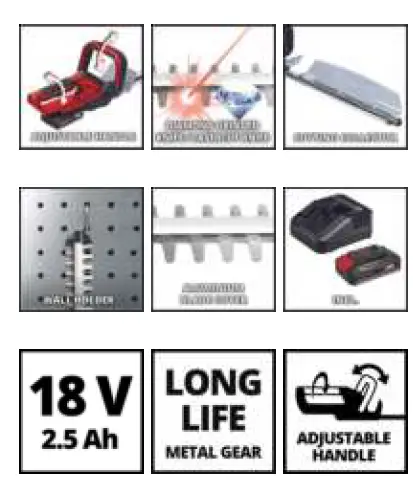 Einhell-GC-CH-1855-1-Li Kit-Cordless-Hedge-Trimmer-2