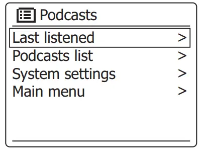 SANGEAN WFR-28BT Internet Desk Radio - Main menu