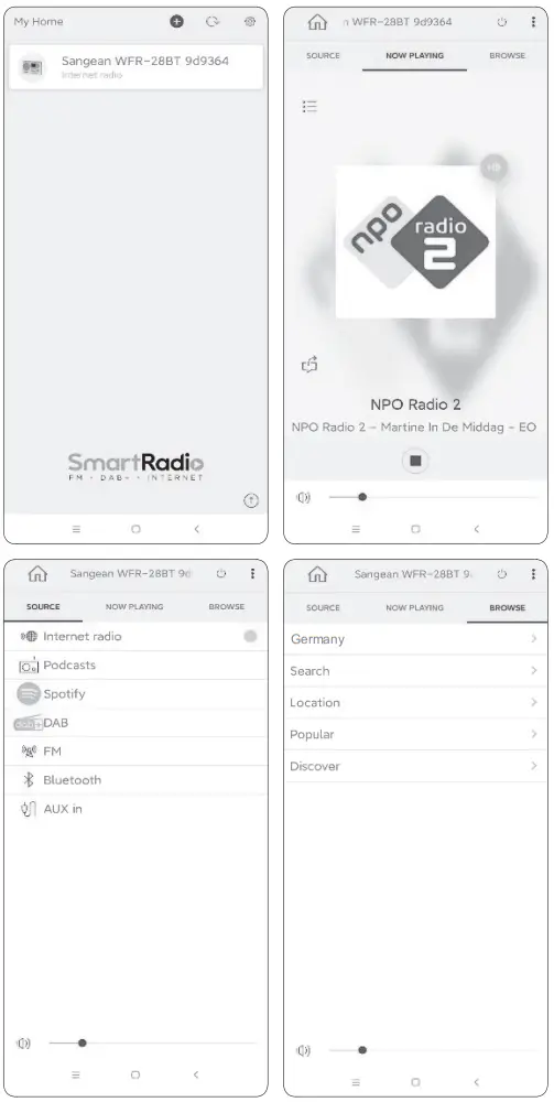 SANGEAN WFR-28BT Internet Desk Radio - Using the UNDOK