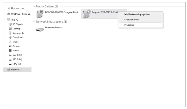 SANGEAN WFR-28BT Internet Desk Radio - image below.