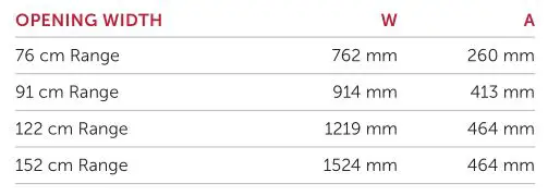 WOLF ICBDF36450G-S-P Dual Fuel Range Cooker - OPENING WIDTH